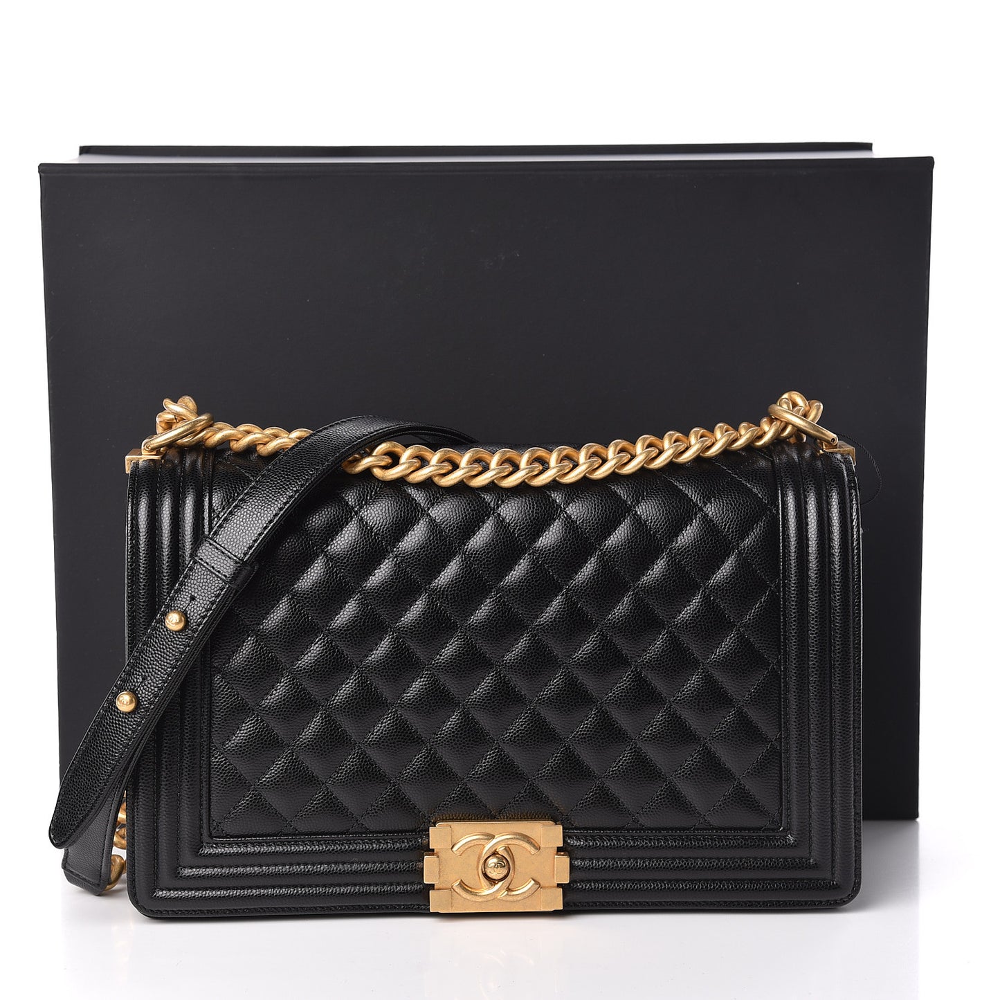 Caviar Quilted New Medium Boy Flap Black