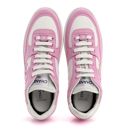 Chanel Cotton Sneakers 39 Pink White 2 of 10