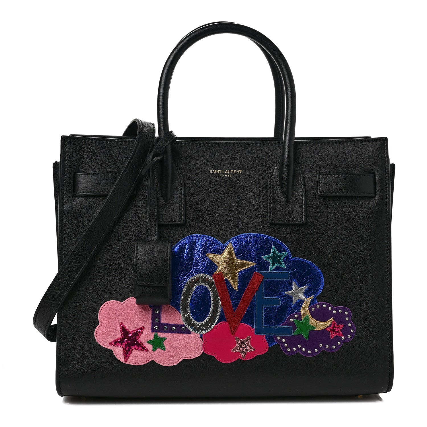 Saint Laurent Calfskin Love Patchwork Baby Sac De Jour Black 1 of 8