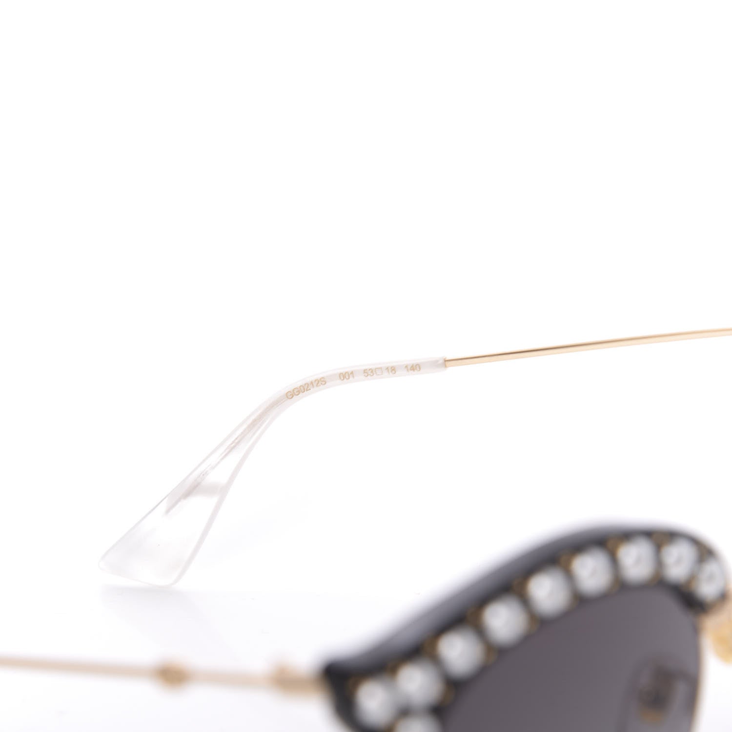 Gucci Pearl Cat Eye Sunglasses GG0212S Black 6 of 8