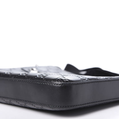 Gucci Guccissima Signature Small Messenger Bag Black 9 of 10