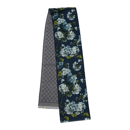 Gucci Wool Jacquard GG Monogram Miniorophin Scarf Midnight Blue Sky Blue 2 of 5