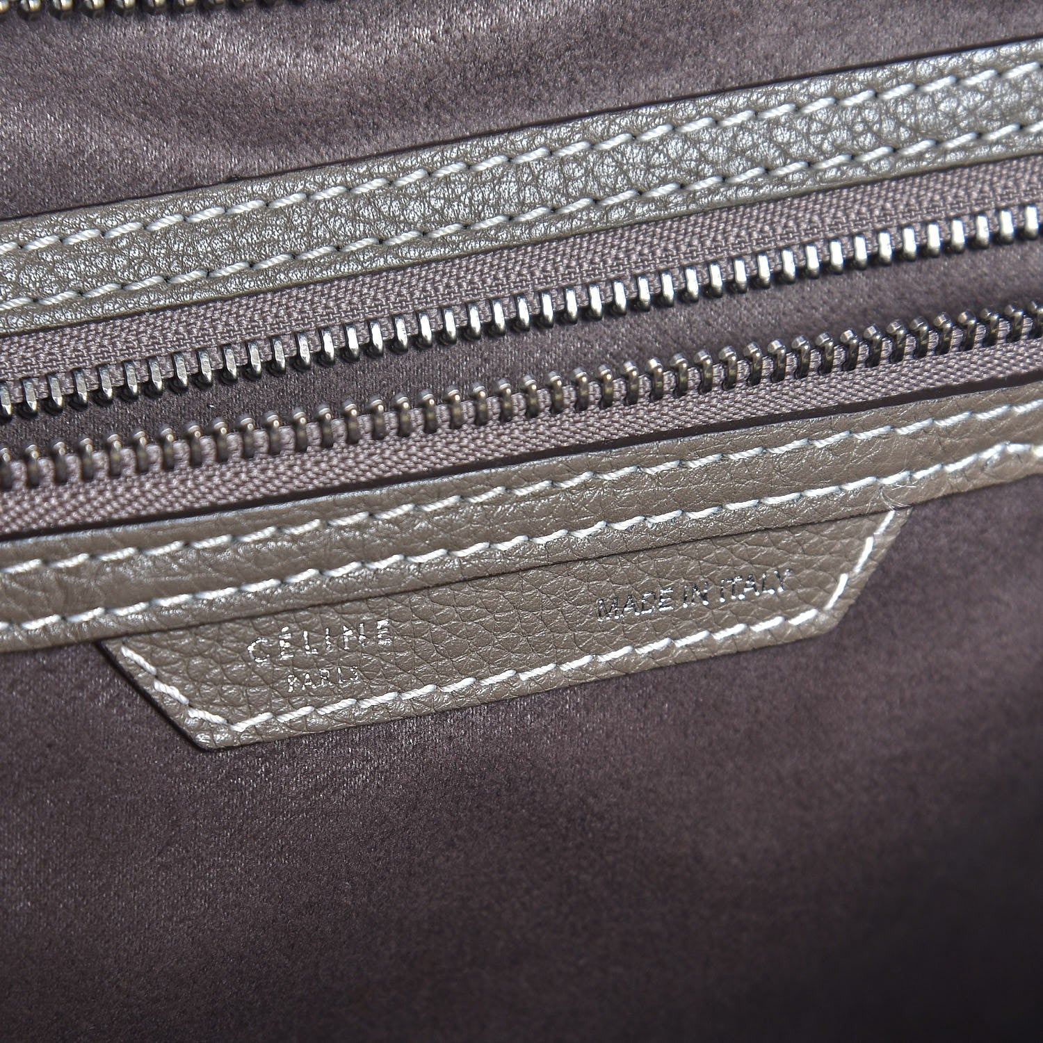 Celine Drummed Calfskin Mini Luggage Souris 6 of 12