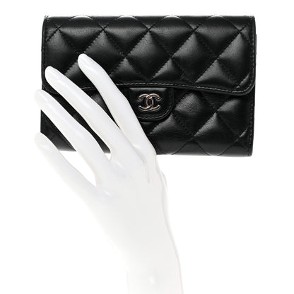 Chanel Lambskin Quilted Small Flap Wallet Black 2 of 7