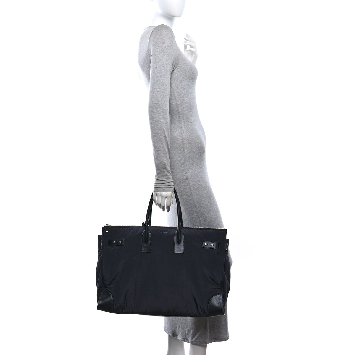 Nylon Calfskin 48H Sac De Jour Duffle Black