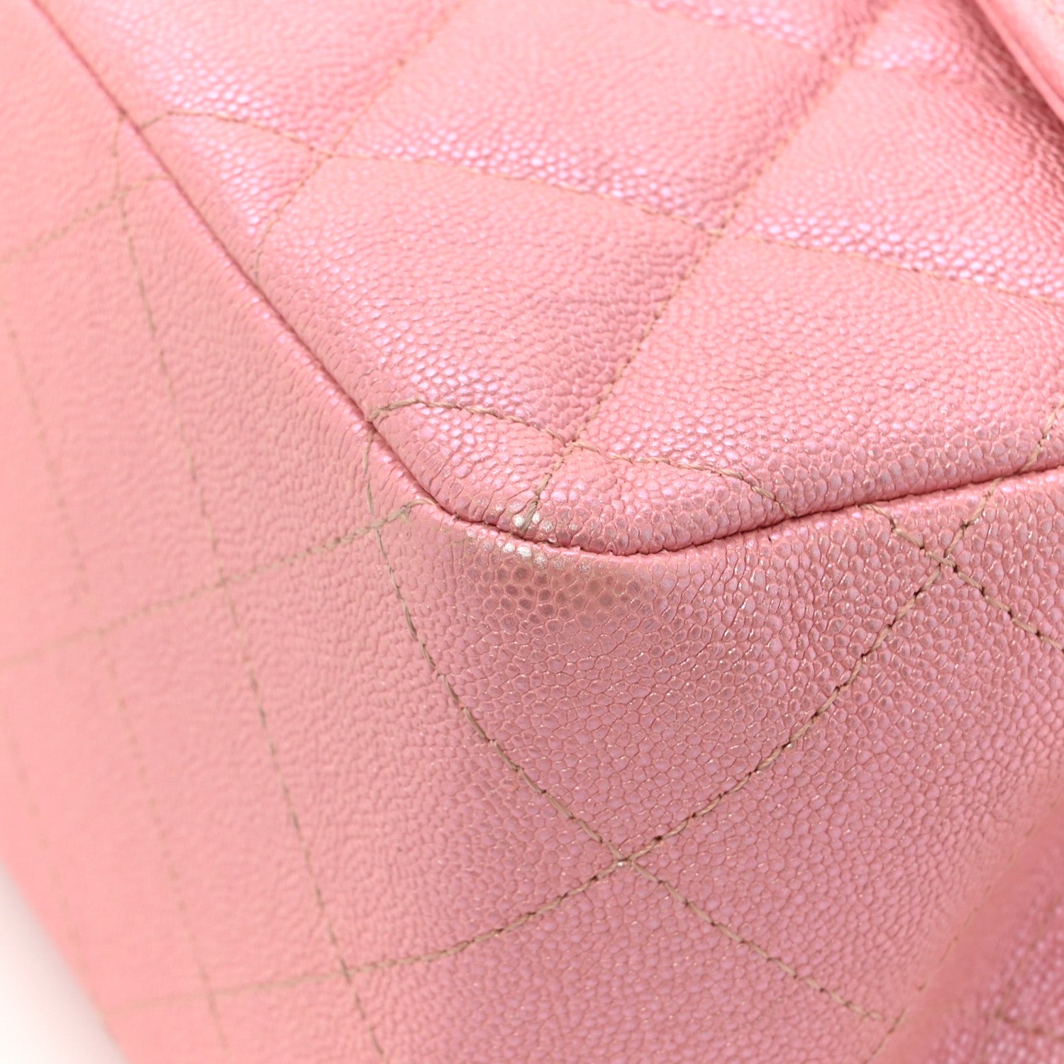 Chanel Iridescent Caviar Quilted Jumbo Double Flap Rose Pink 11 of 16