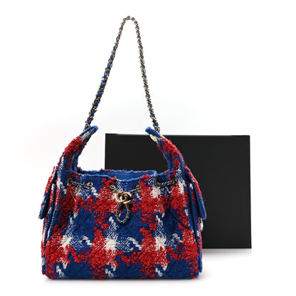 Chanel Tweed Quilted Small Chanel 25 Handbag Red White Blue 11 of 11