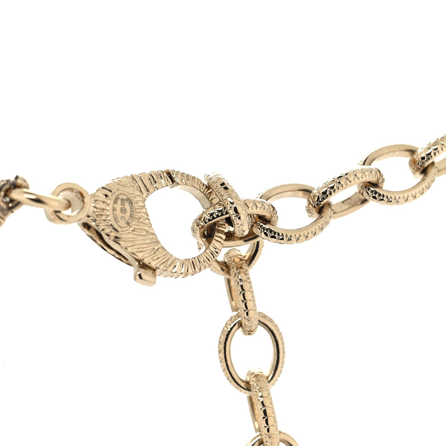 Chanel Pearl Crystal CC Camellia Short Necklace Gold 4 of 5