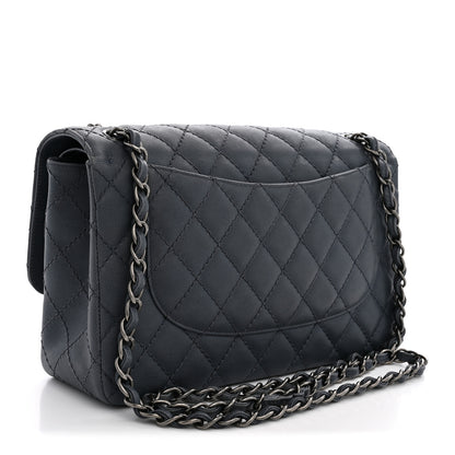 Chanel Washed Caviar Quilted Jumbo Double Flap Dark Grey 3 of 10