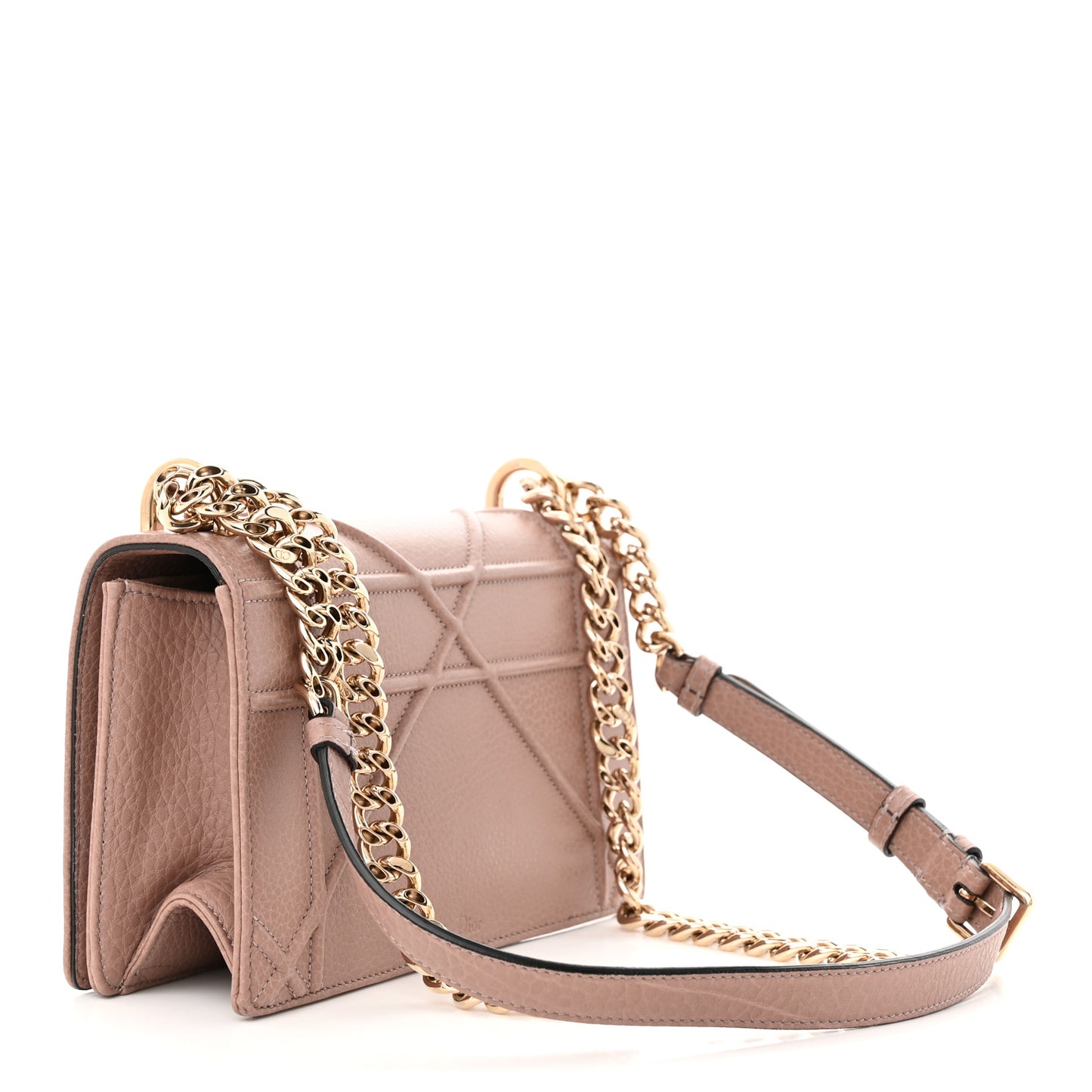 Grained Calfskin Medium Diorama Flap Bag Nude