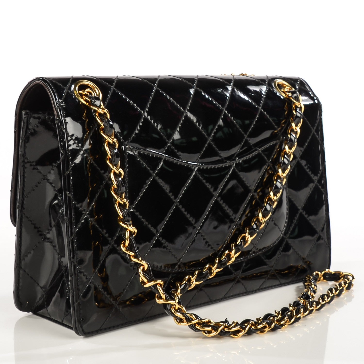 Chanel Patent Quilted Medium Single Flap Bag Black 3 of 9