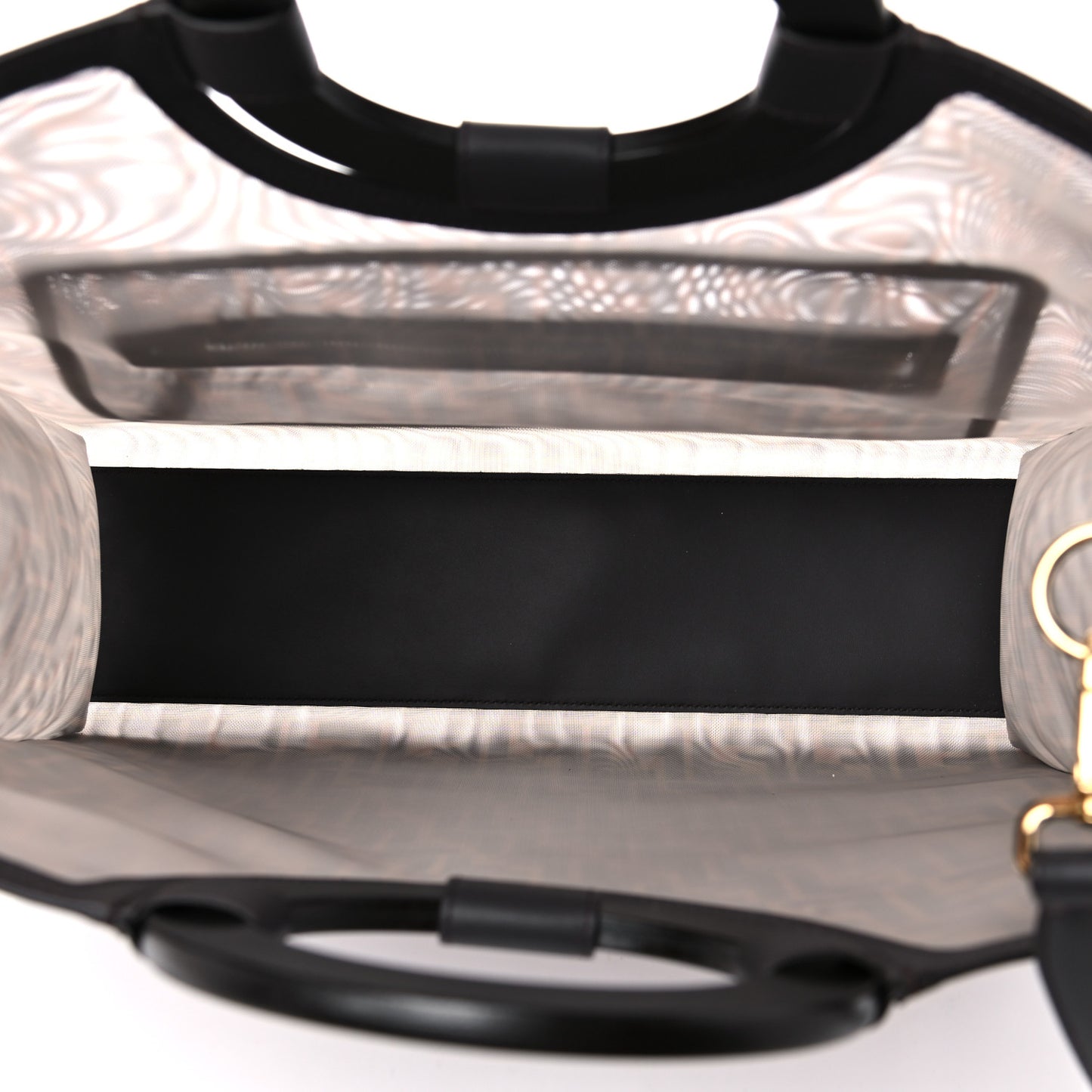 Mesh Vitello Century Cuoio FF 1974 Medium Runaway Shopper Tote Marrone Black Ebano
