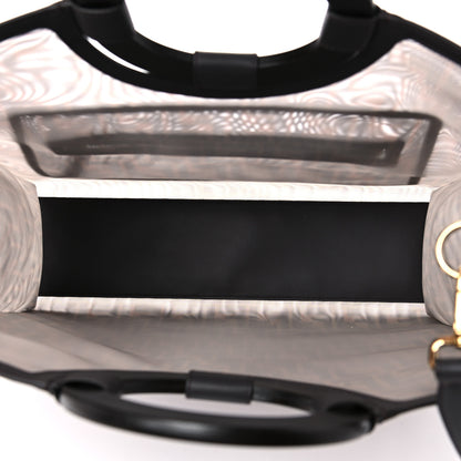 Fendi Mesh Vitello Century Cuoio FF 1974 Medium Runaway Shopper Tote Marrone Black Ebano 5 of 13