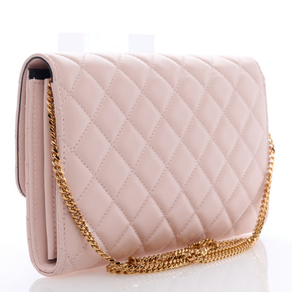 Versace Lambskin Quilted Medusa Wallet On Chain Crossbody Light Pink 3 of 8