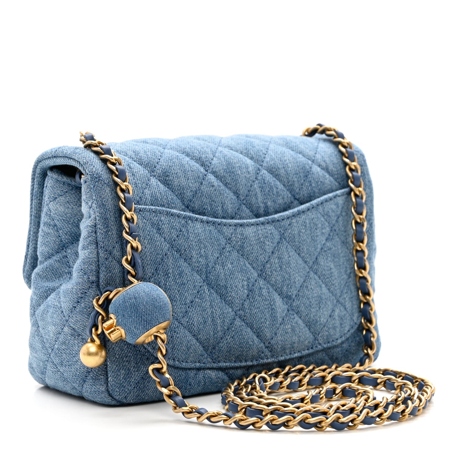 Chanel Denim Quilted Mini Pearl Crush Flap Blue 3 of 9