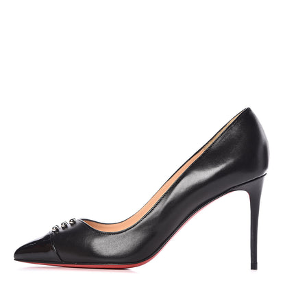 Christian Louboutin Nappa Patent Studded Predupump 85 Pumps 38 Black 1 of 8