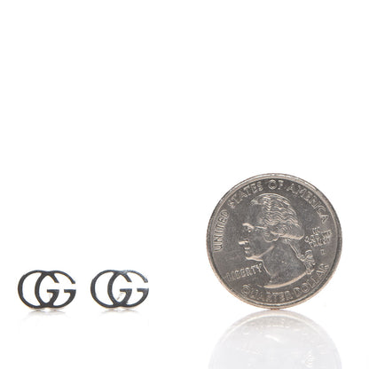 Gucci 18K White Gold GG Tissue Stud Earrings 2 of 8