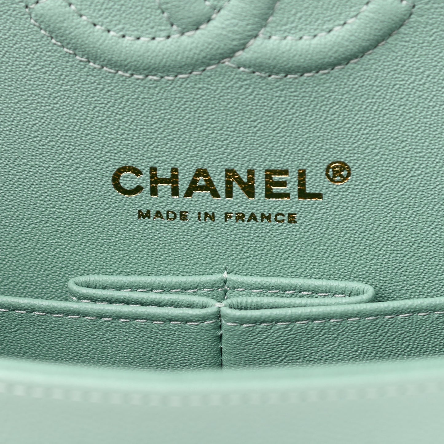 Caviar Quilted Small Double Flap Light Blue