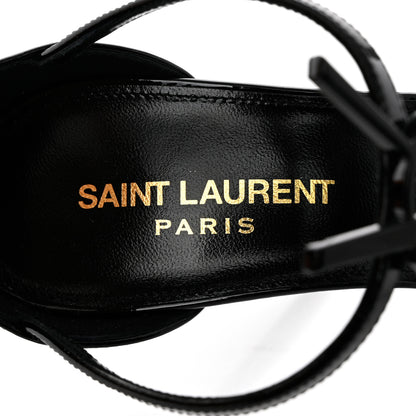 Saint Laurent Patent Cassandra 100 Sandals 38 Black 7 of 9