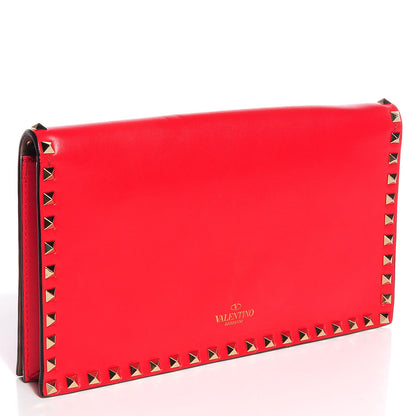Valentino Garavani Nappa Rockstud Wristlet Clutch Deep Orange 3 of 7