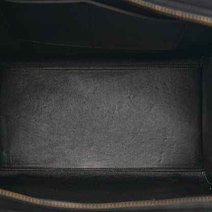 Celine Nubuck Drummed Calfskin Mini Bi-Color Luggage Black White 5 of 11