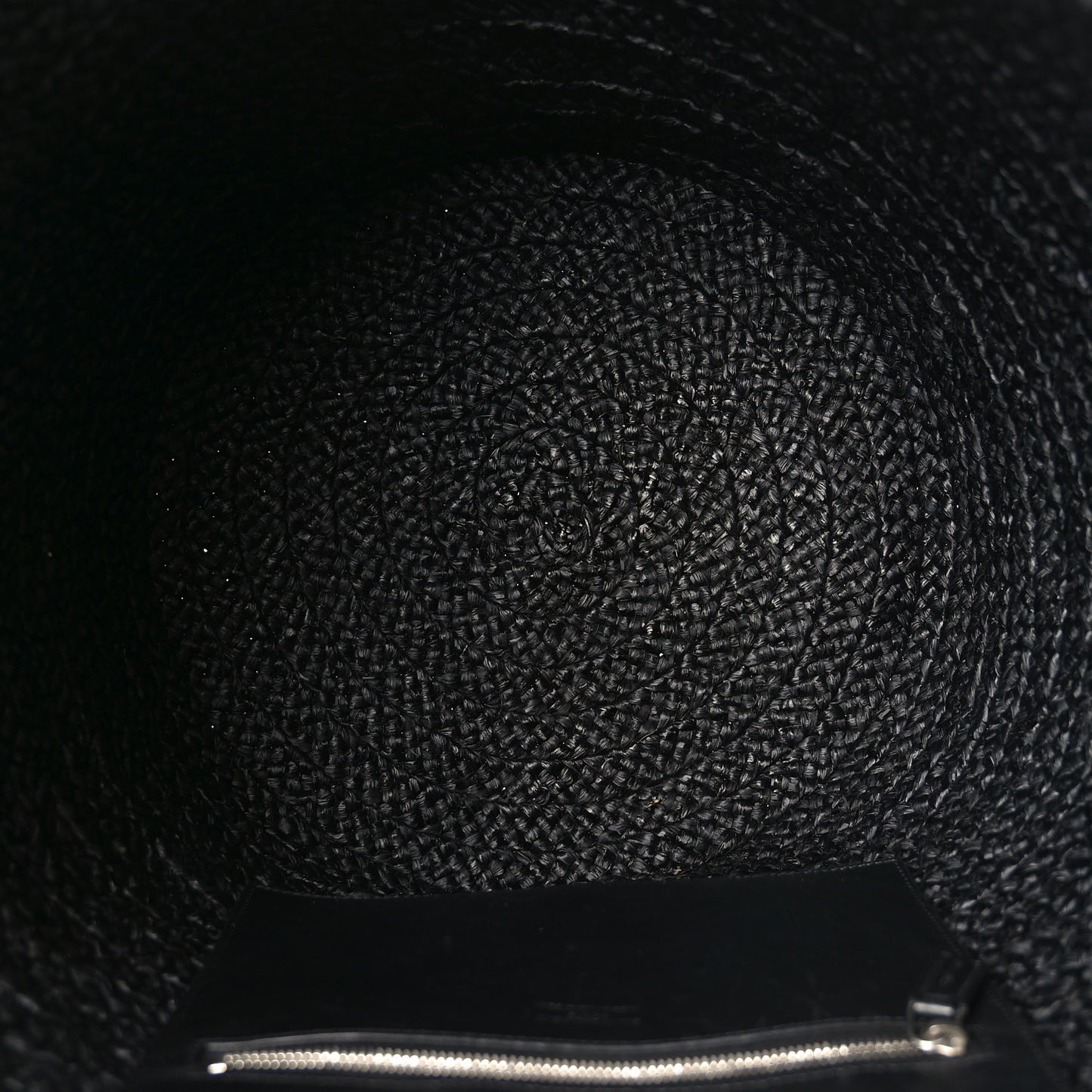 Raffia Medium Panier Bag Black