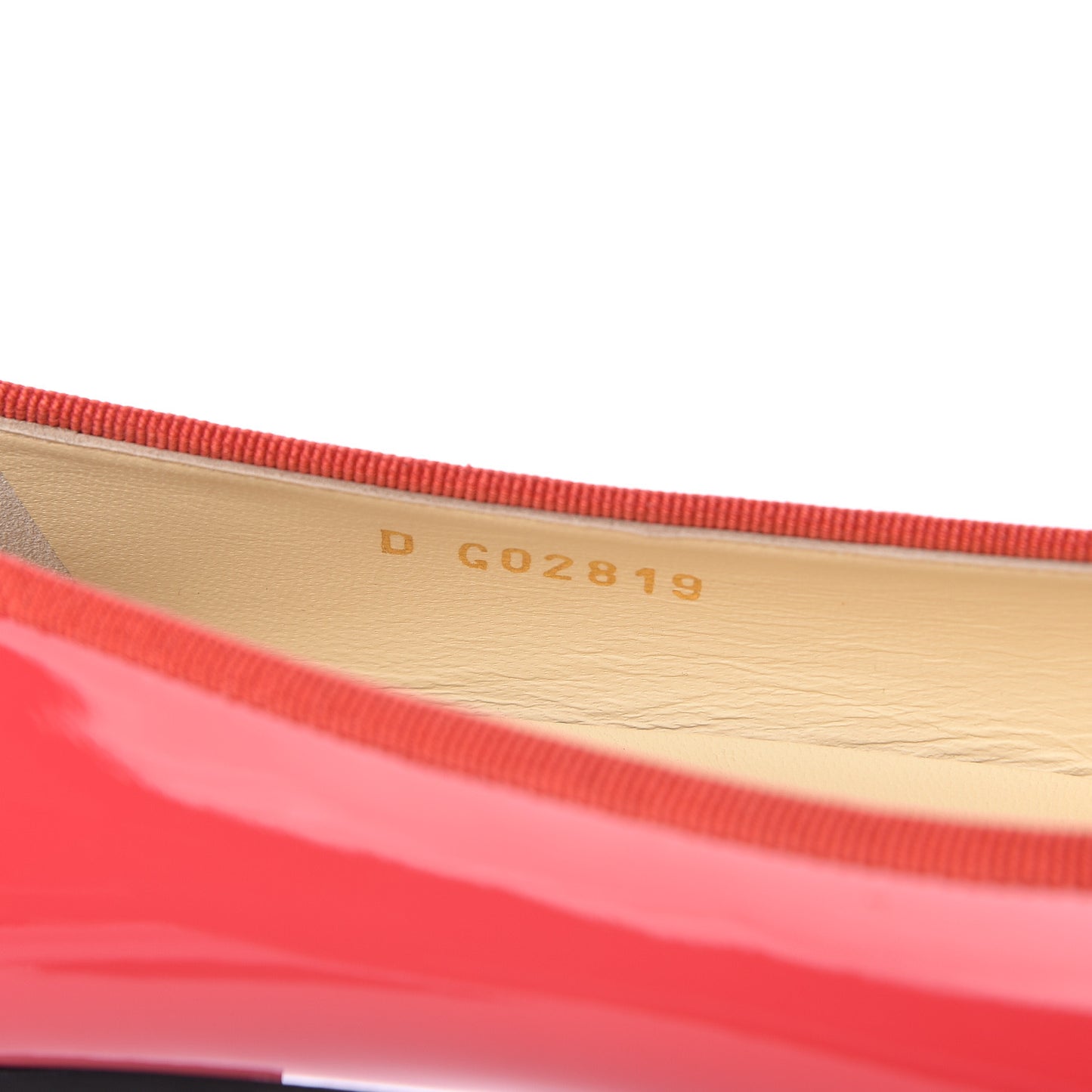 Patent Calfskin CC Cap Toe Ballerina Flats 37.5 Coral