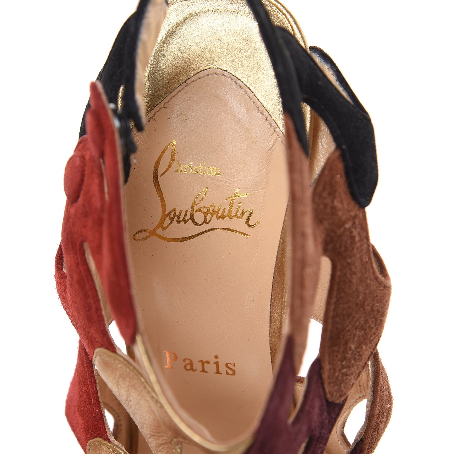 Suede Metallic Cutout 100 Booties 38 Multicolor
