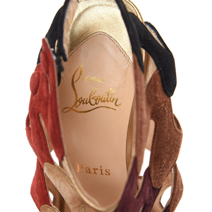 Christian Louboutin Suede Metallic Cutout 100 Booties 38 Multicolor 9 of 14