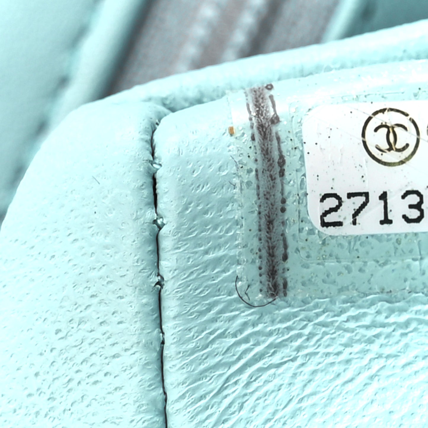 Lambskin Quilted Mini Rectangular Flap Light Blue