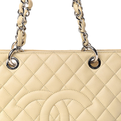 Chanel Caviar Quilted Grand Shopping Tote GST Beige Clair 16 of 18