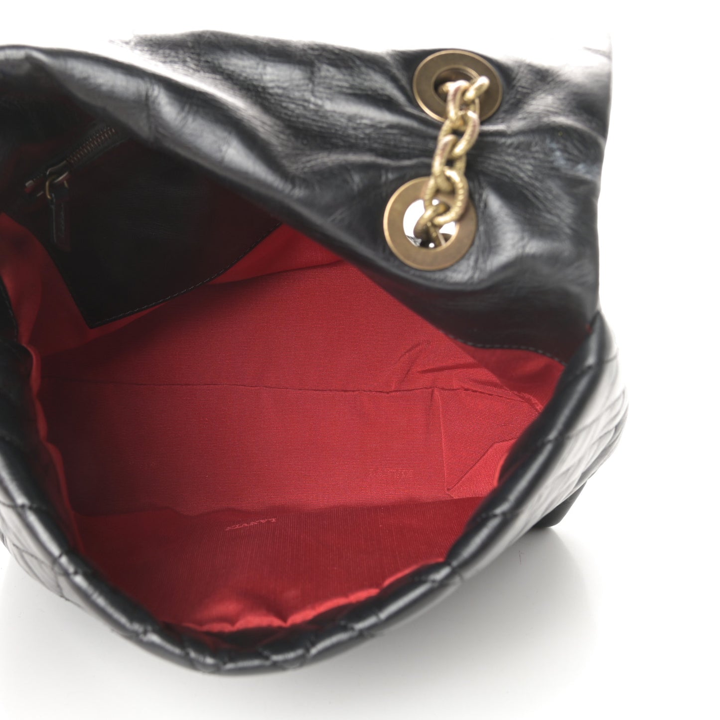 Lambskin Quilted Medium Happy Shoulder Bag Black