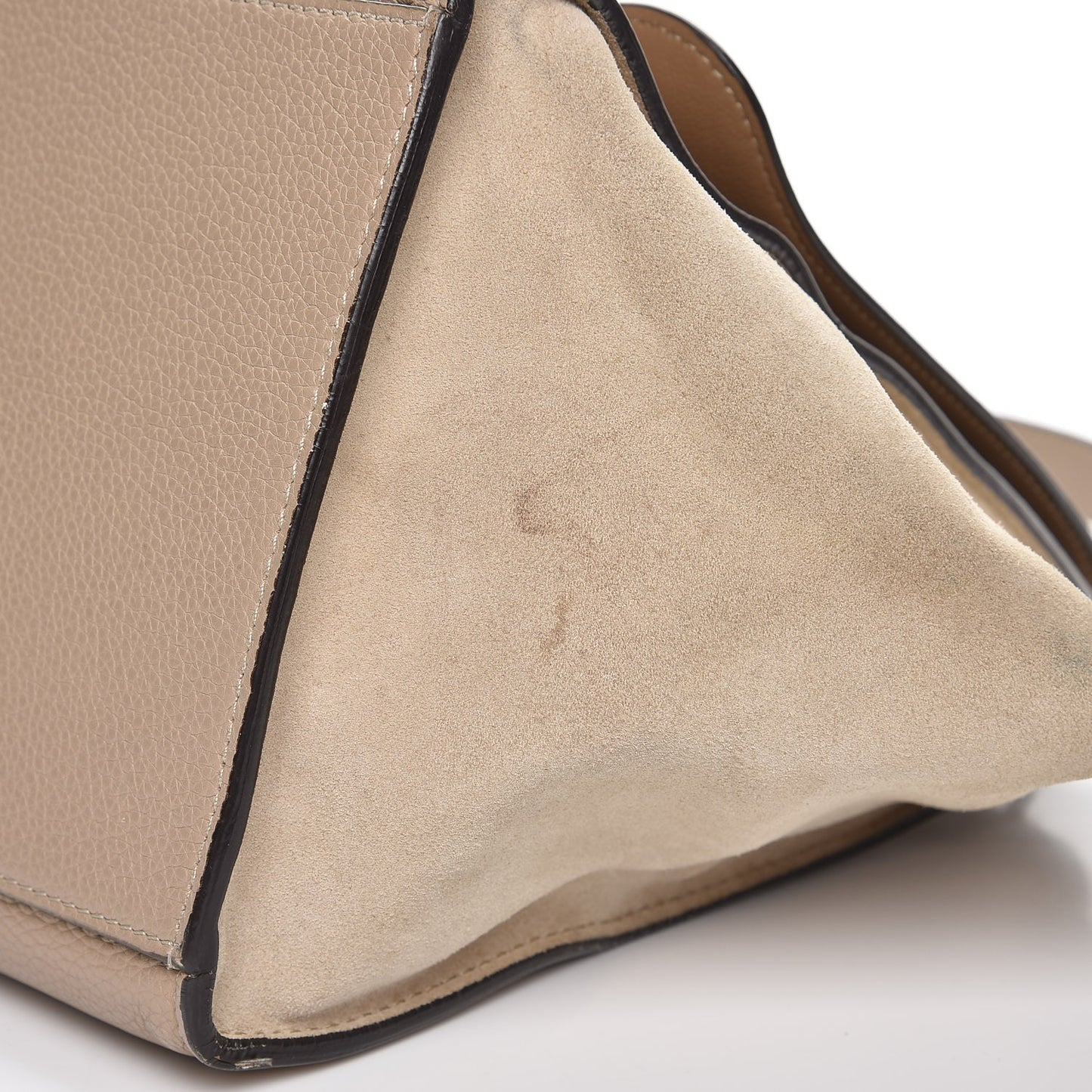Drummed Calfskin Suede Medium Trapeze Dune