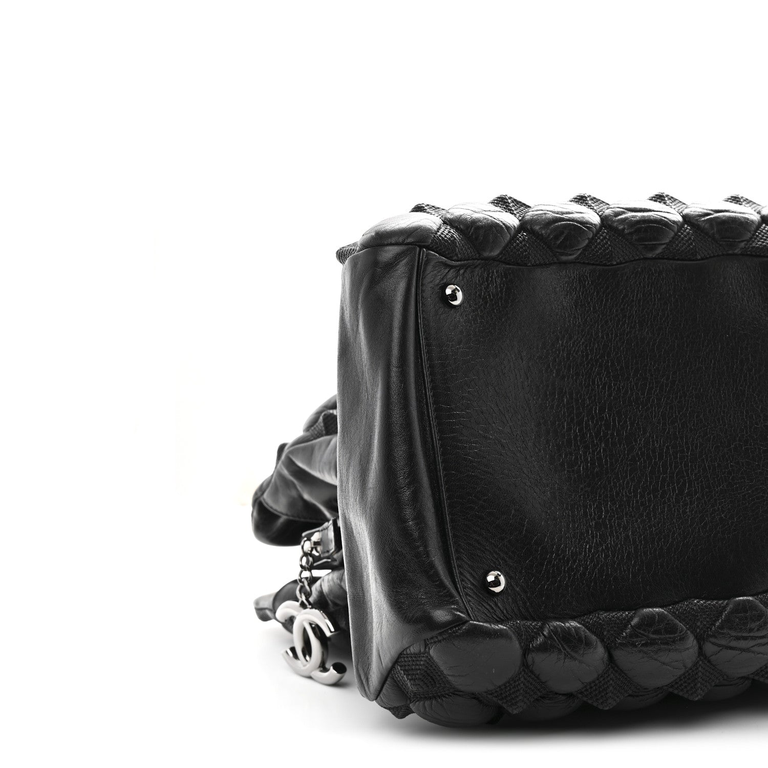 Chanel Glazed Lambskin Quilted Large Stravinsky Tote Black 11 of 12