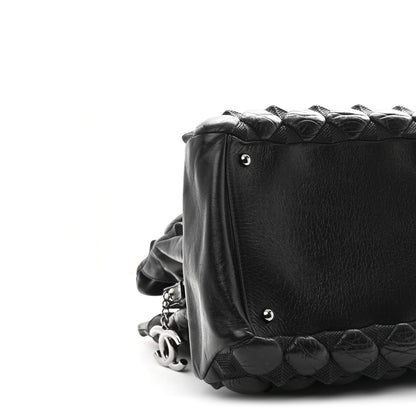 Chanel Glazed Lambskin Quilted Large Stravinsky Tote Black 11 of 12