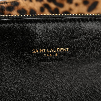 Saint Laurent Pony Hair Calfskin Leopard Print Small Le 5 A 7 Soft Hobo 7 of 13