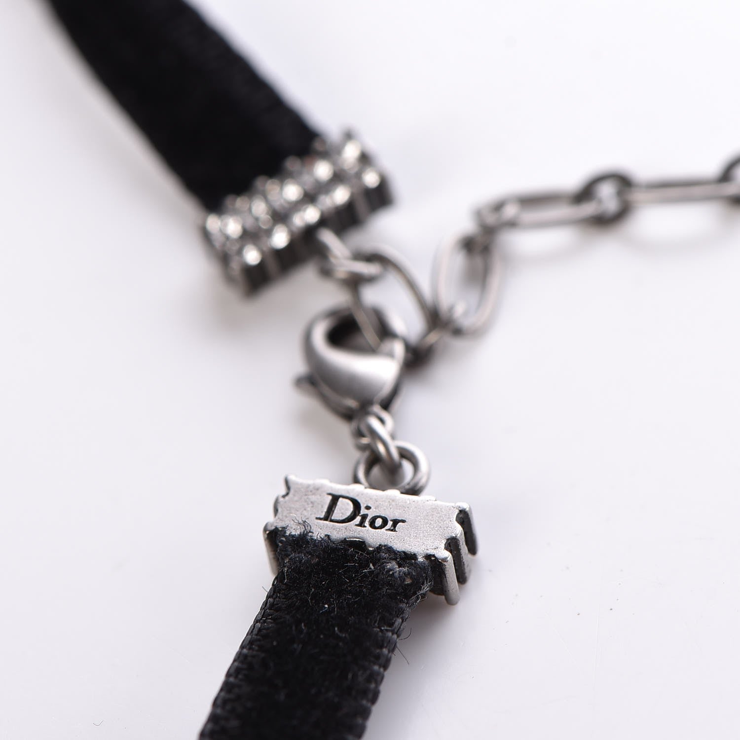 Christian Dior Velvet Crystal J’Adior Choker Necklace Black 5 of 6