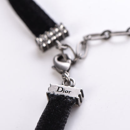 Christian Dior Velvet Crystal J’Adior Choker Necklace Black 5 of 6