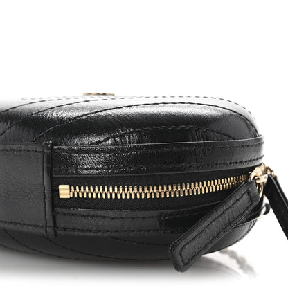 Chanel Calfskin Chevron Stitched Evening Bag Black 10 of 10