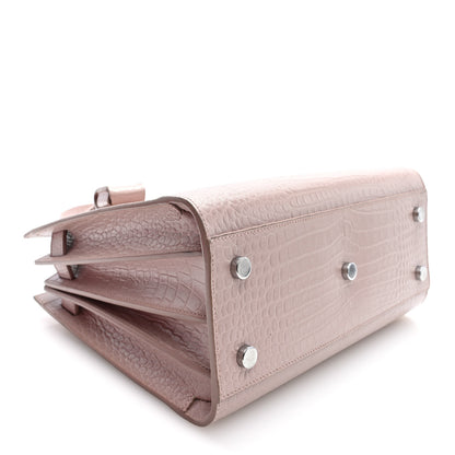 Saint Laurent Calfskin Crocodile Embossed Baby Sac De Jour Rose Antic 4 of 9