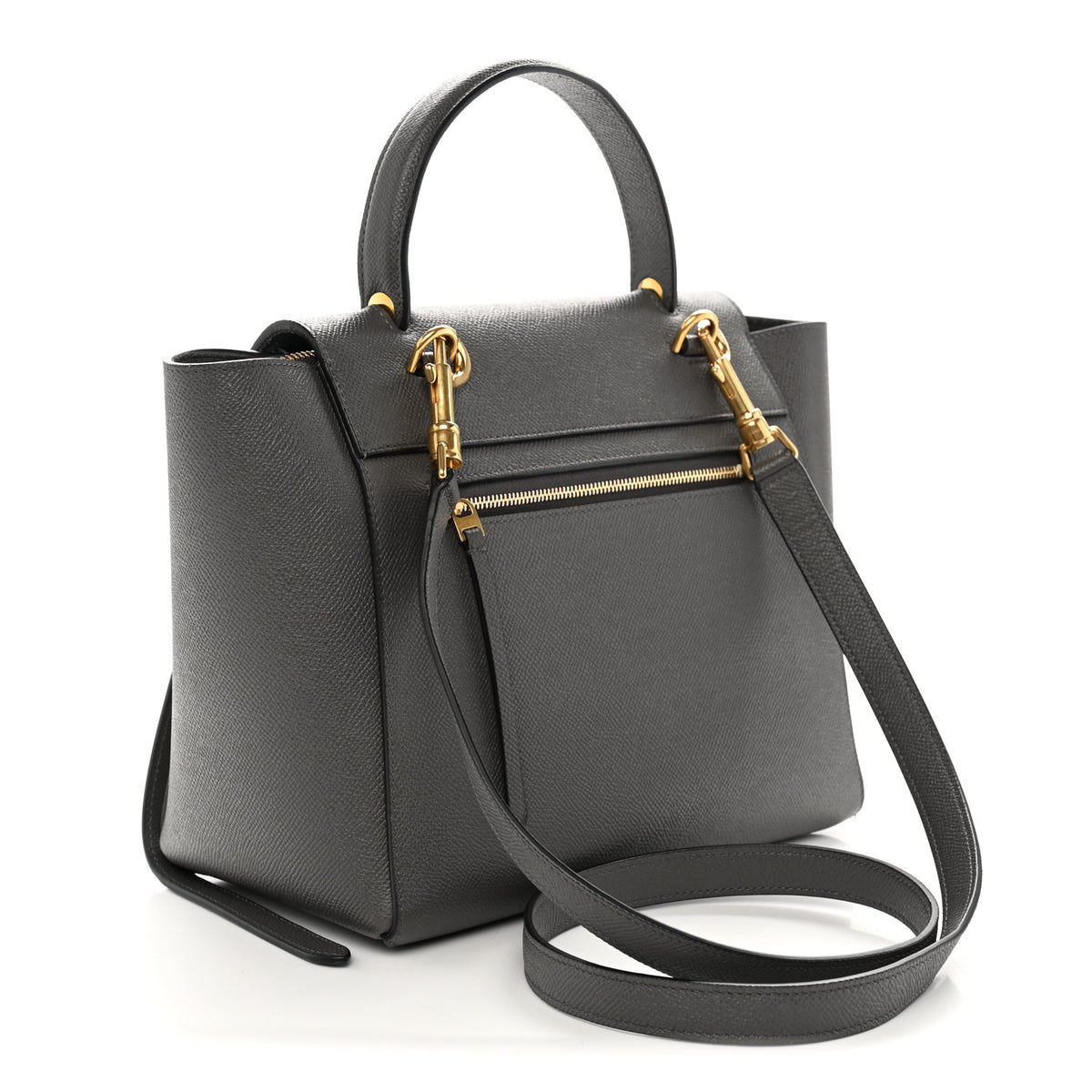 Grained Calfskin Micro Belt Bag Grey