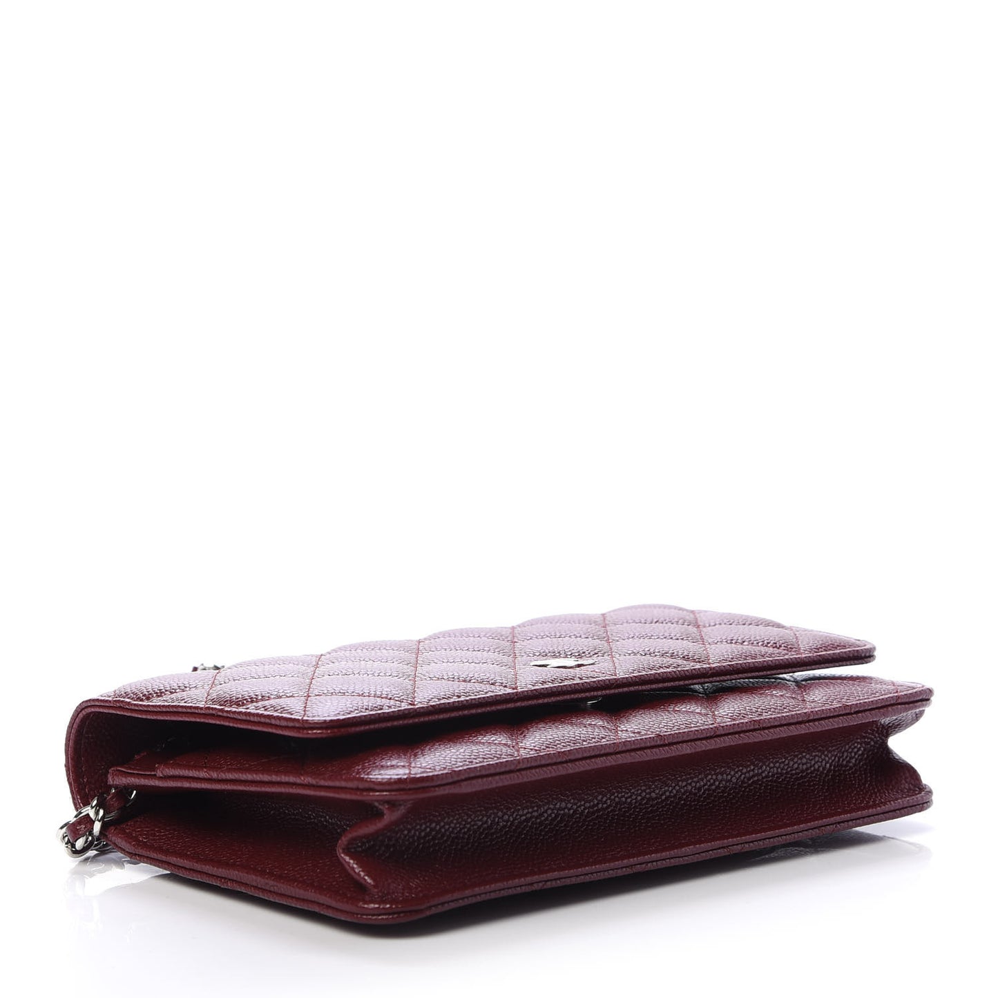Caviar Quilted Wallet On Chain WOC Dark Red