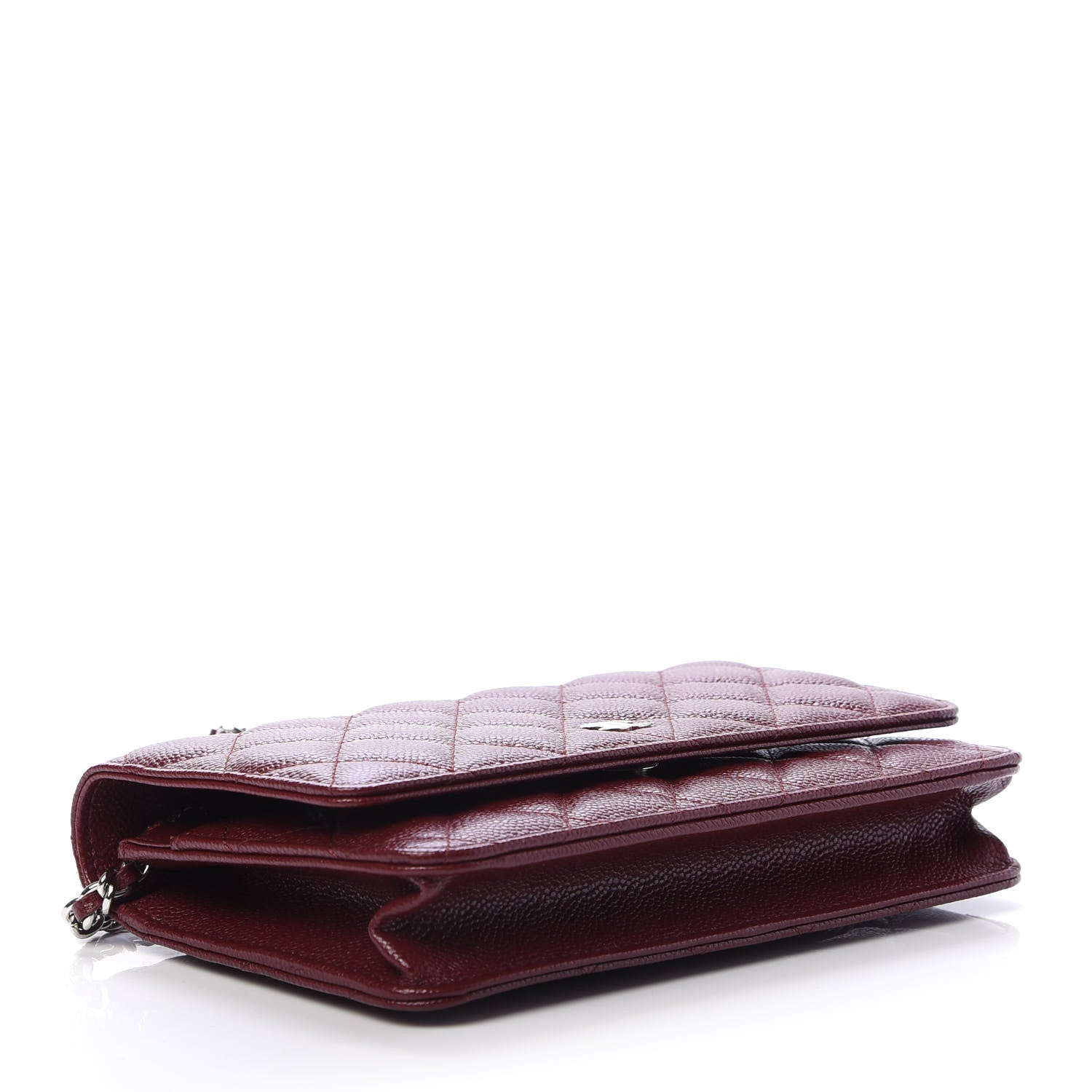 Chanel Caviar Quilted Wallet On Chain WOC Dark Red 4 of 12