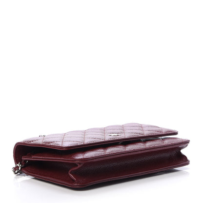 Chanel Caviar Quilted Wallet On Chain WOC Dark Red 4 of 12