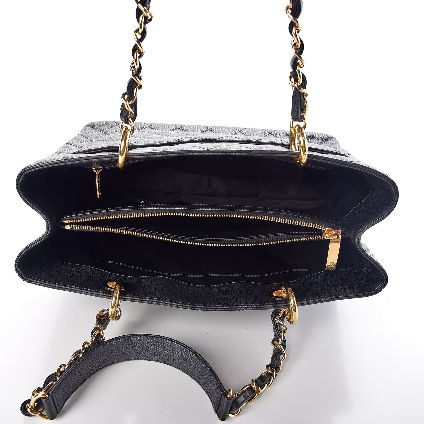 Caviar Quilted Grand Shopping Tote GST Black