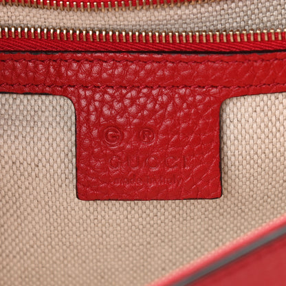 Gucci Pebbled Calfskin Medium Soho Flap Crossbody Vibrant Red 6 of 9