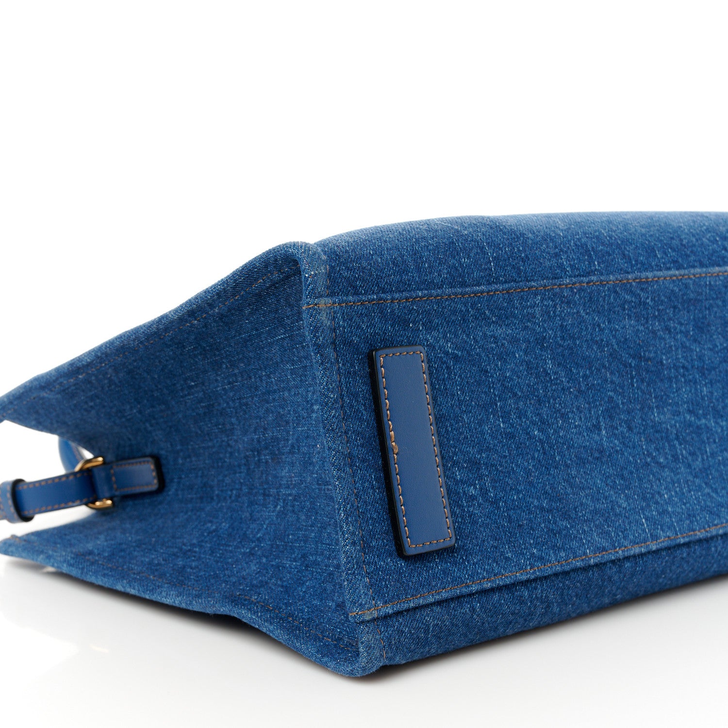 Versace Denim Calfskin La Medusa Small Tote Bag Blue 9 of 10