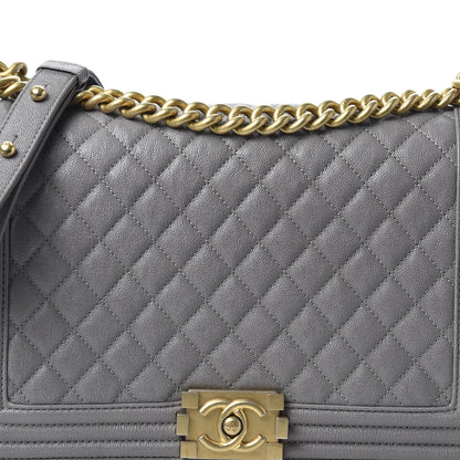 Chanel Caviar Quilted New Medium Boy Flap Grey 9 of 9