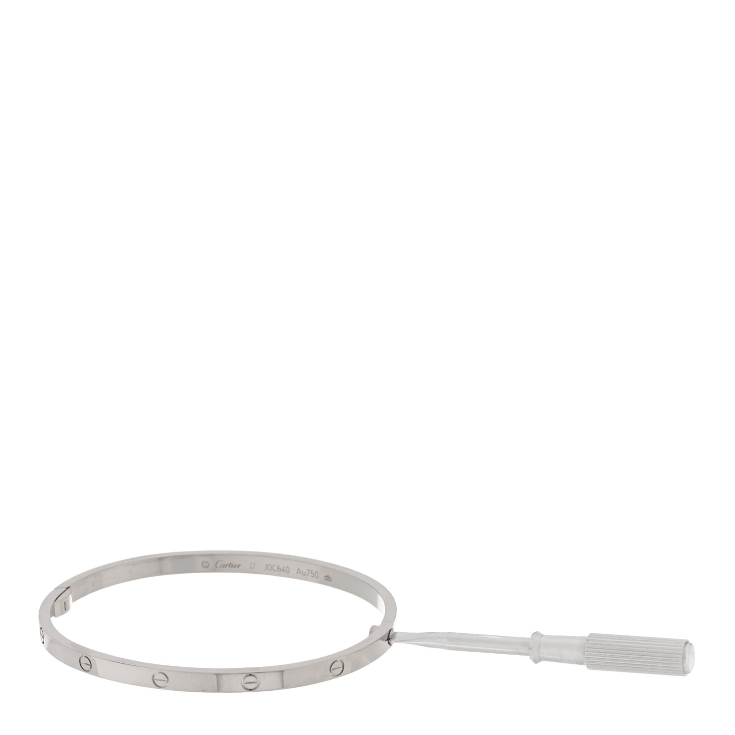 18K White Gold Small LOVE Bracelet 17