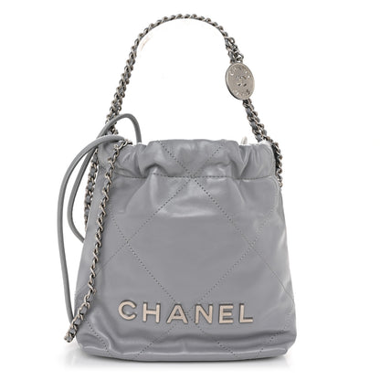 Chanel Shiny Calfskin Quilted Mini Chanel 22 Grey 1 of 10